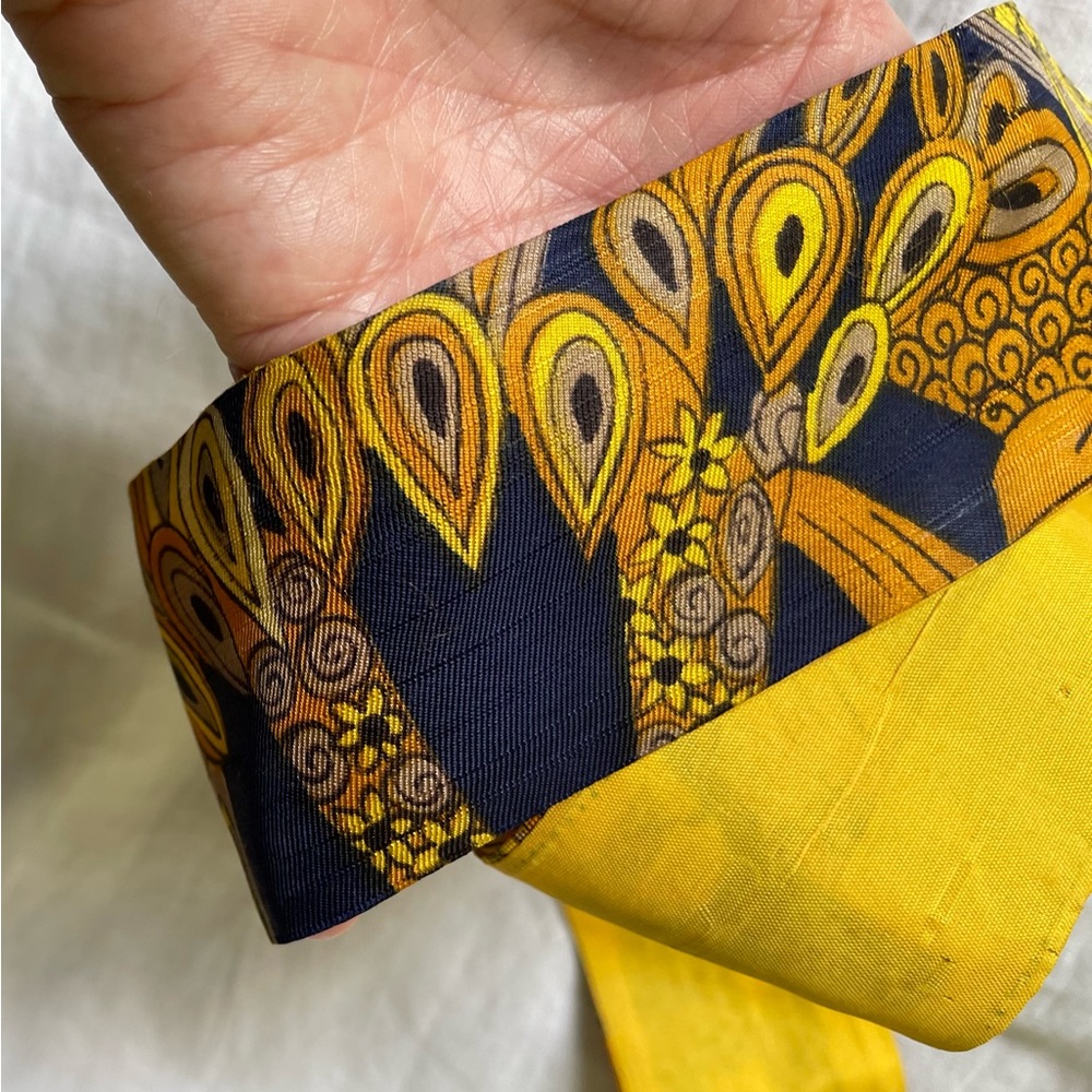 Vintage Silk Tie Head Band Flapoer/ 1960’s?